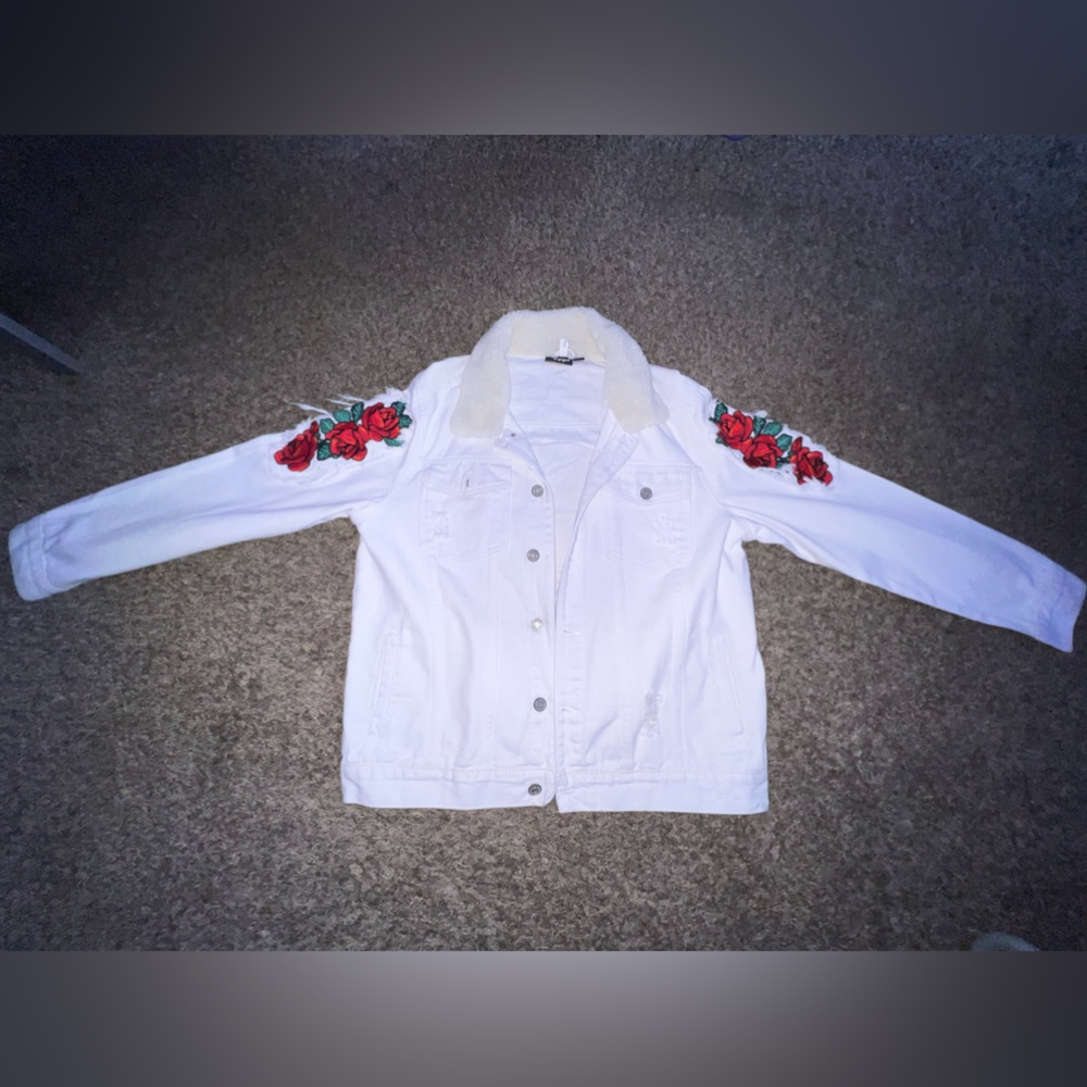 White Denim Suit w Patches